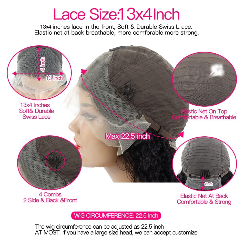12 Inch Bob Wig Human Hair 13x4 Lace Front Wigs Human Hair Wigs for Black Women Short Bob Wigs 180% Density HD frontal Wigs Glueless Wigs Human Hair Pre Plucked with Baby Hair Natural Color