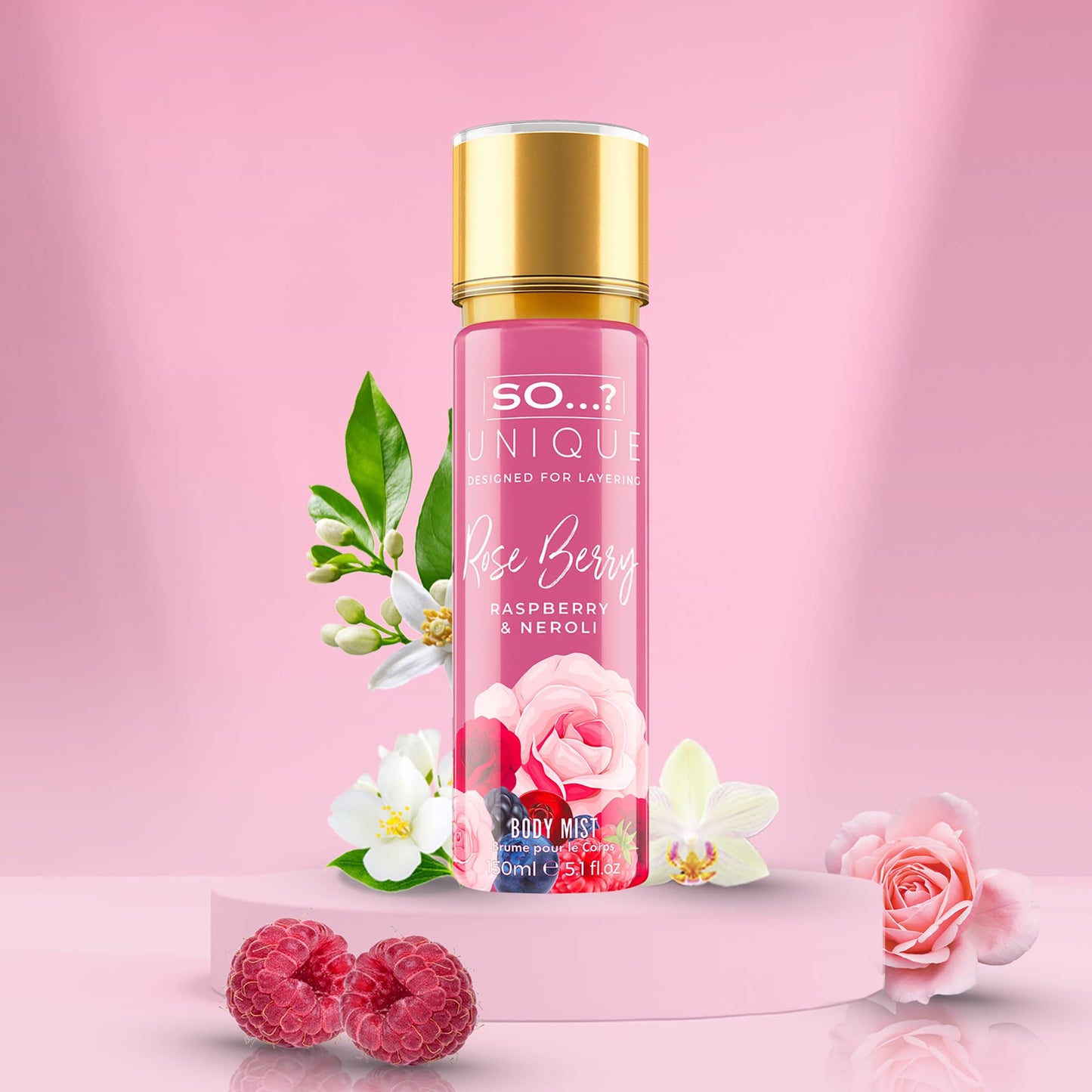 So…?...? Unique Rose Berry Body Mist - Floral, Fruity Body Spray for Women - Vegan Perfume for Women with Rose, Vanilla, Musk Notes - 5.1 oz