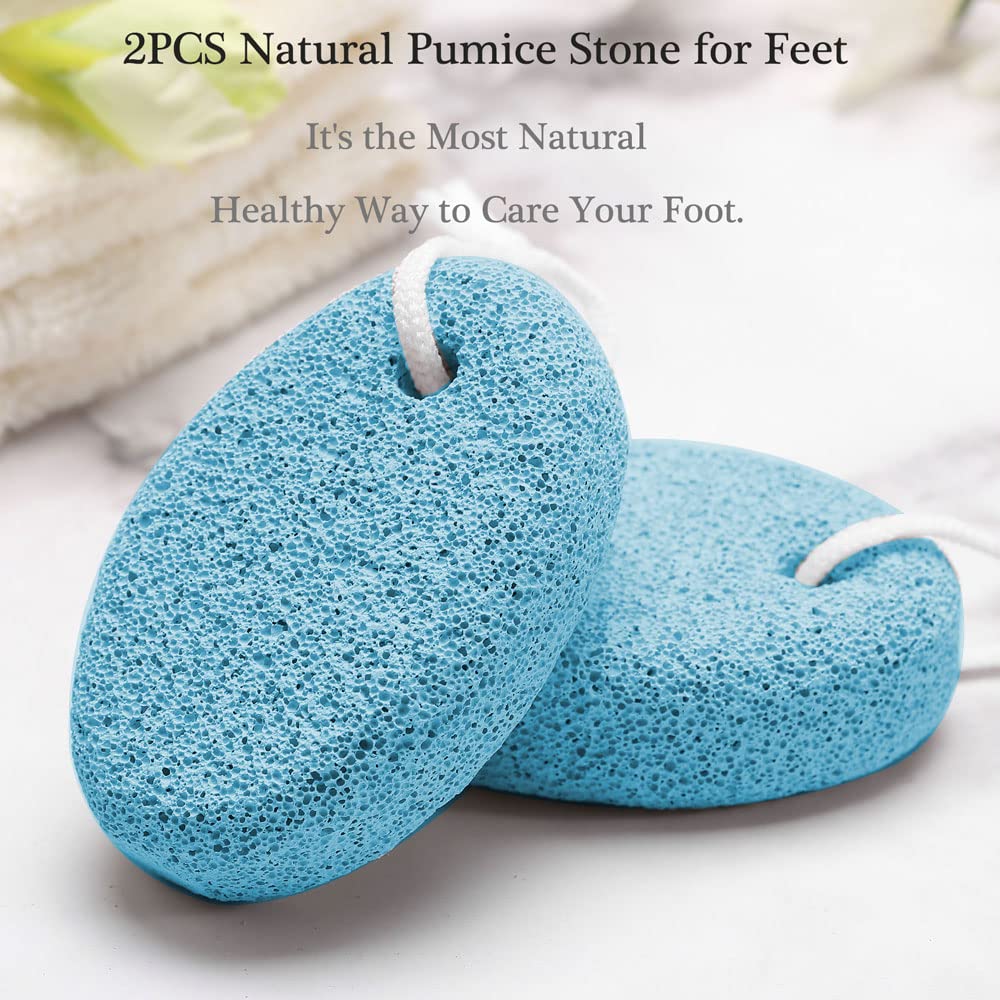2PCS Natural Pumice Stone for Feet, HOOMBOOM Lava Pedicure Tools Hard Skin Callus Remover for Men/Women Feet and Hands - Natural Foot File Exfoliation to Remove Dead Skin