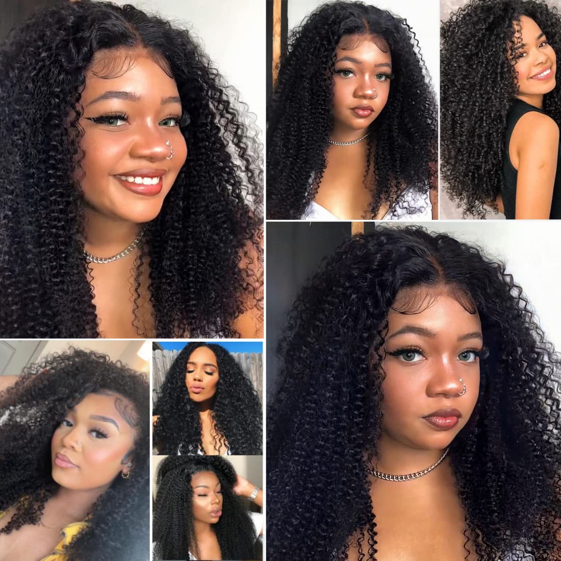 Ladoux HD 13x6 Kinky Curly Lace Front Wigs for Women 12A Brazilian Human Hair 180% Density Pre Plucked With Baby Hair Transparent Lace Frontal Wigs 30Inch Kinky Curly Wigs