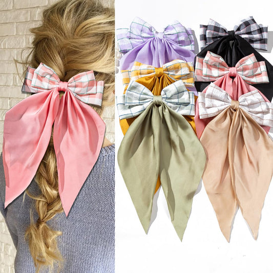 Hair Bows for Women & Girls - Nonslip Bow-knot Claw Clips for Thick & Thin Hair, Big Hair Bows (6 PCS)