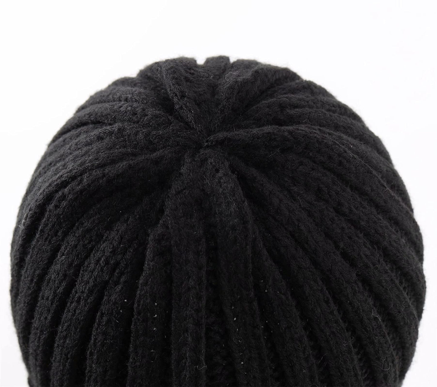 Connectyle Unisex Knit Daily Beanie for Women Slouchy Ribbed Winter Beanie Hat Cuffed Ski Cap Black