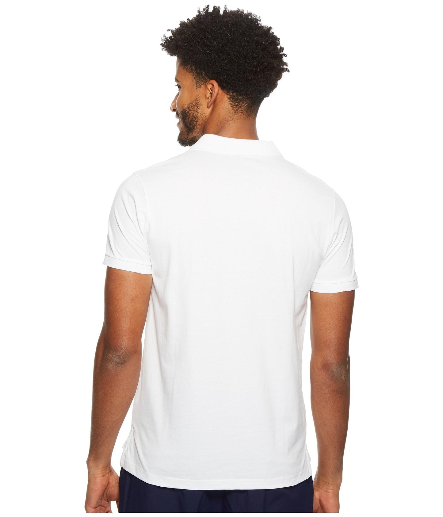 U.S. Polo Assn. Men's Slim Fit Solid Short Sleeve Jersey Polo Shirt, White-8199, Large