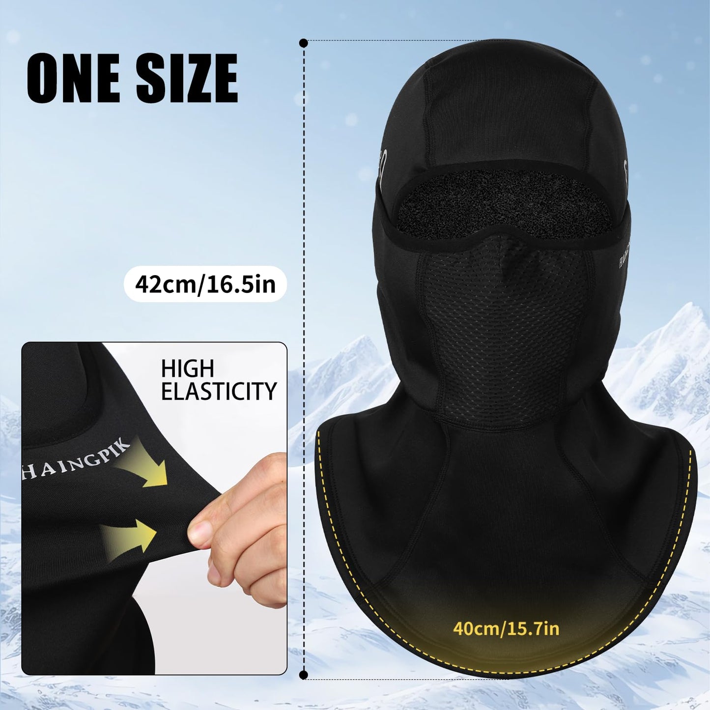 HAINGPIK Winter Balaclava Ski Mask Anti-Fogging Face Mask for Men Windproof Thermal Full Face Cover for Cold Weather Skiing Motorcycle