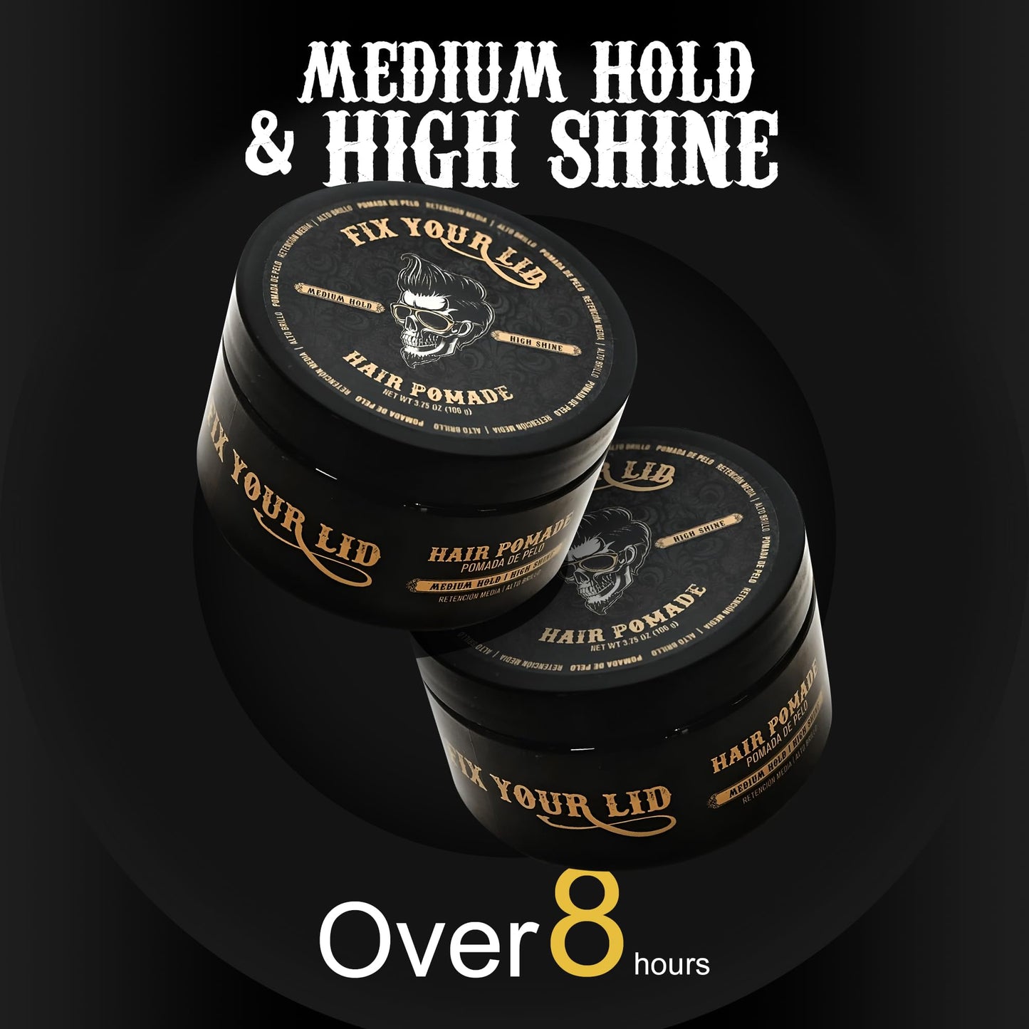 Fix Your Lid Hair Pomade for Men - Water Based Pomade with Medium Hold and High Shine - Match all Mens Hair Types & Styles - Easy To Wash Out - 3.75 Oz
