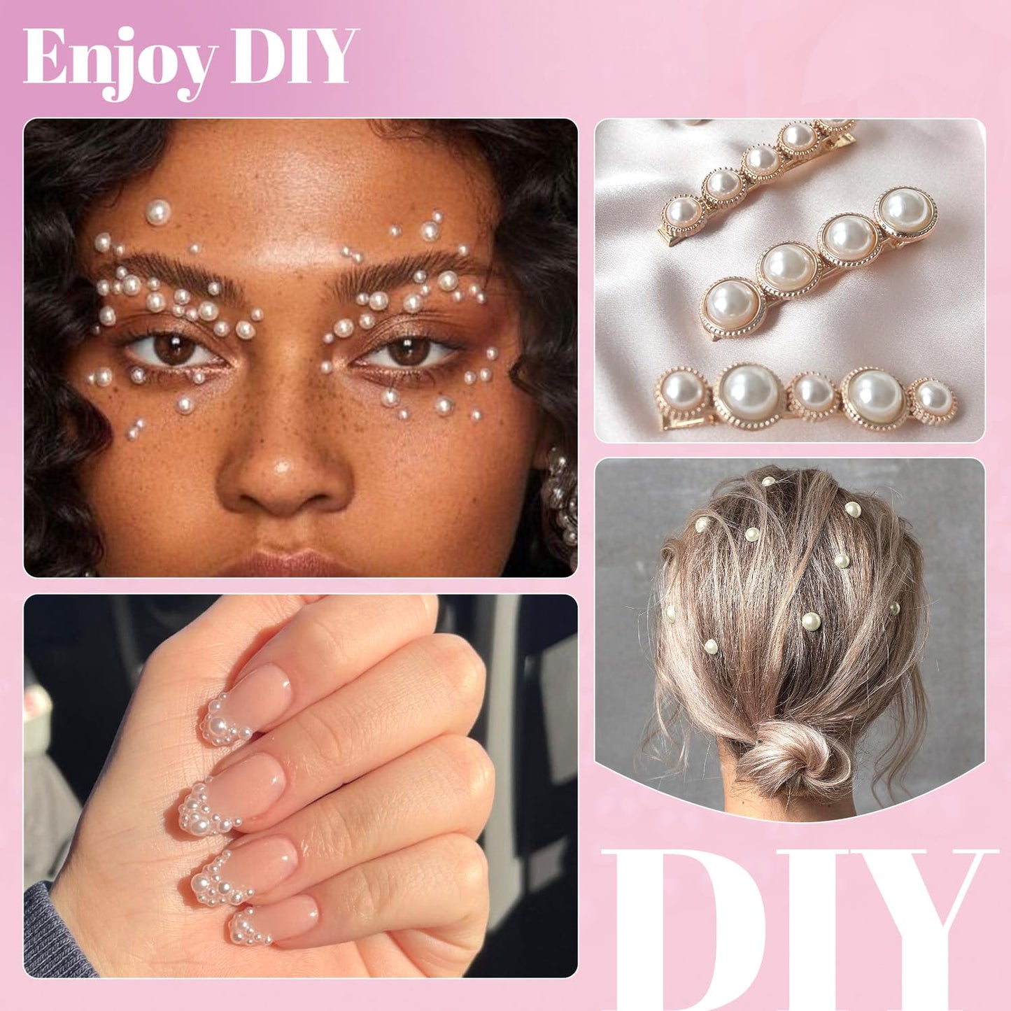 13000Pcs Flatback Pearls for Crafting (Ivory White/Beige), Assorted Size 2/3/4/5/6/8/10mm Half Pearl, Bedazzling Bead for DIY Crafts Clothing Tumblers Mugs Shoes Fabric Embellishment Nail Art Makeup