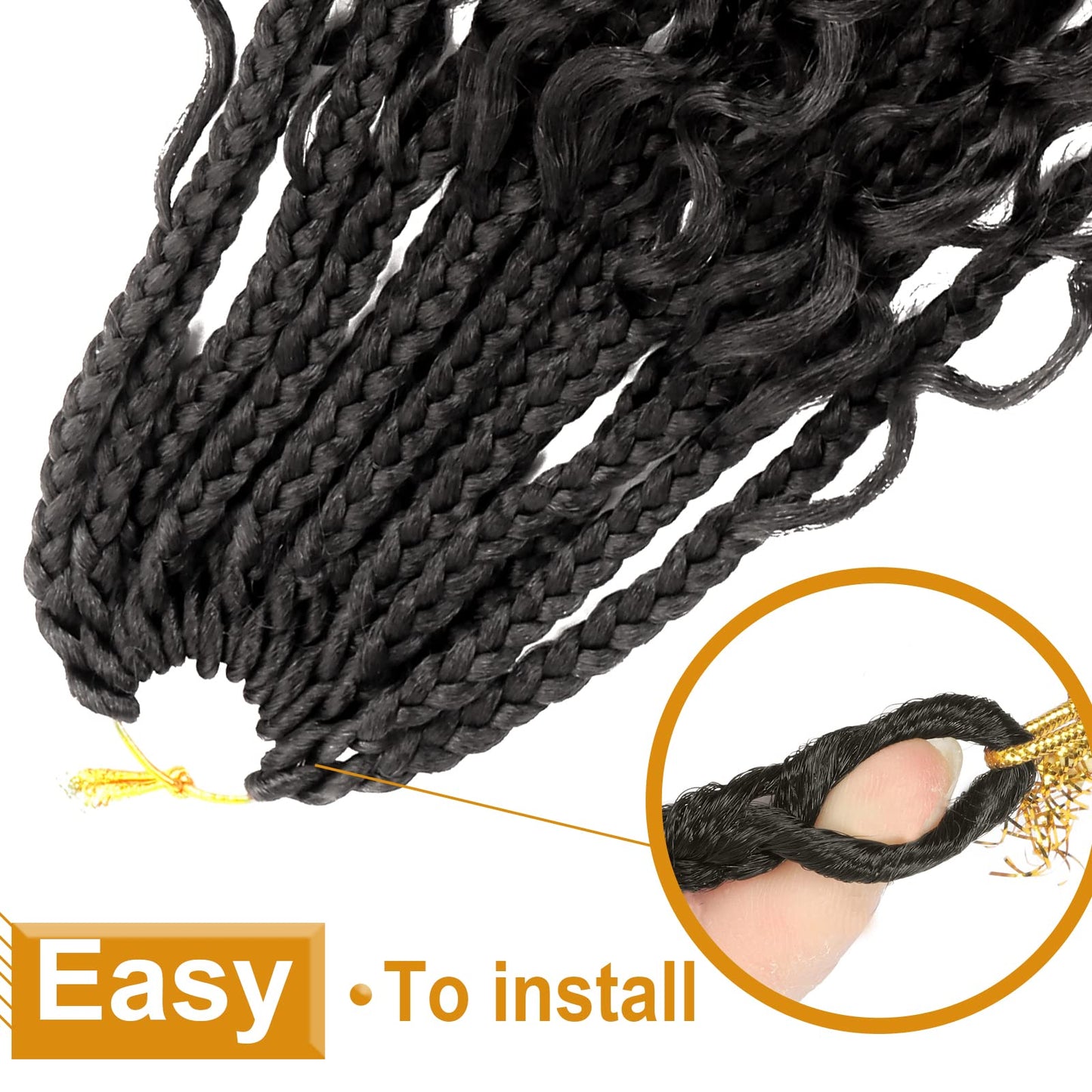 Goddess Box Braids Crochet Hair With Curly Ends 12 Inch Bohomian Box Braids Crochet Braids 8 Packs 3X Crochet Braids Synthetic Braiding Hair Extension for Black Women(12 Inch (Pack of 8), #2)………