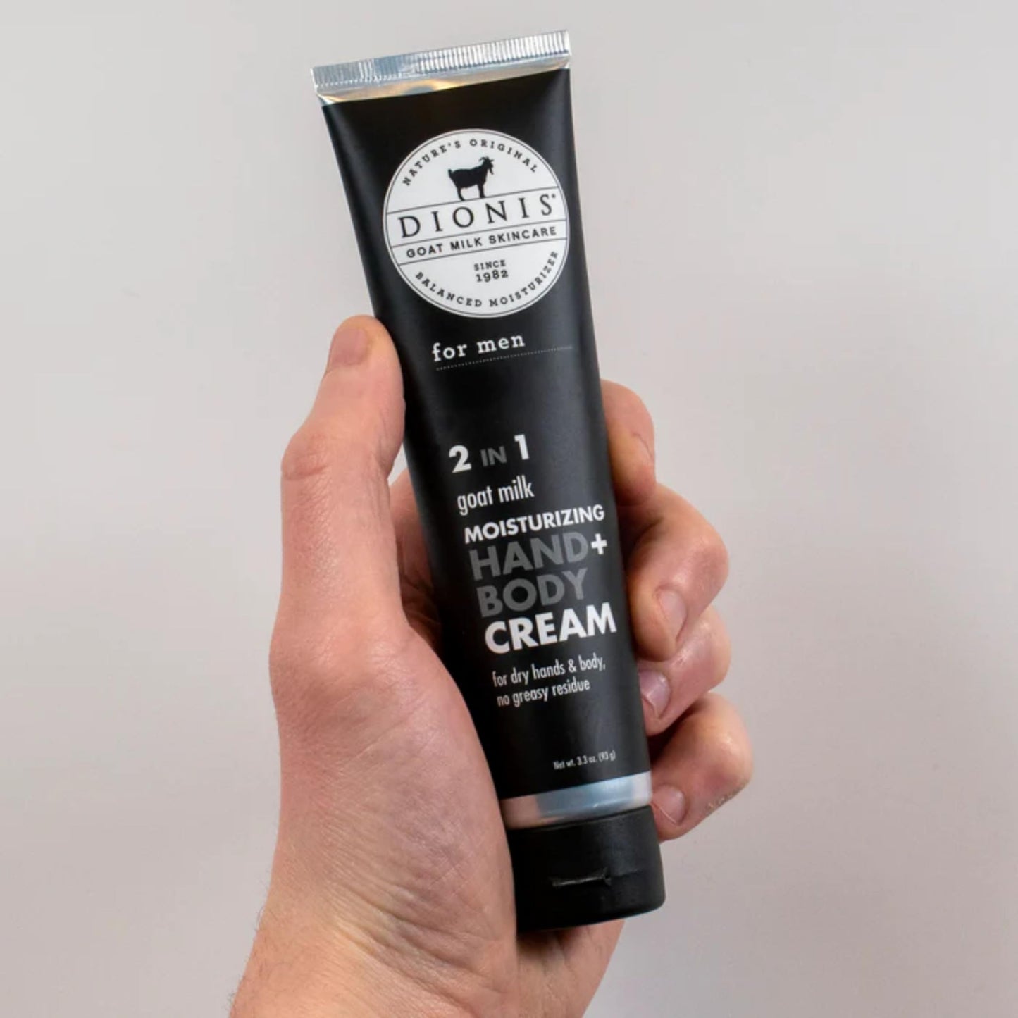 Dionis Goat Milk Skincare 3.3oz Hand & Body Cream For Men - Travel Size Hand Lotion For Hydrating & Moisturizing Dry Skin - Cruelty Free Cream Made In The USA - Paraben Free Formula