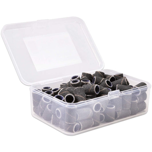 100 Pcs Large Black Nail Drill Bits Sanding Bands for Nail Drill 120 Coarse Grit – Nail File for Acrylic Nail Gel Manicures Pedicure