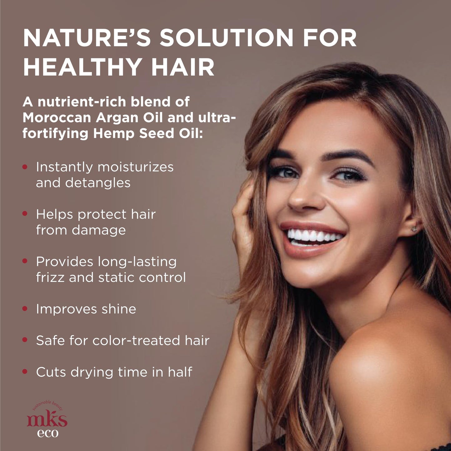 Earthly Body MKS eco X, High Tide Scent - 4 fl oz - Leave-In Treatment & Detangler - Moroccan Argan Oil, Hemp Seed Oil - Vegan & Cruelty Free