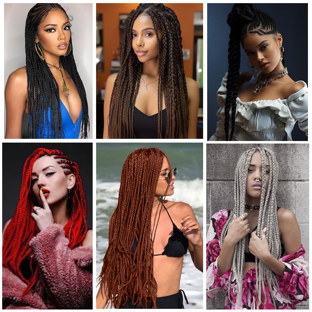 ZERAL Braiding Hair Pre Stretched 30 Inch 8 Packs Braiding Hair Professional Itch Free Yaki Texture Hair Extensions for Braids Synthetic Hair Braiding for Women and Girls (30#)