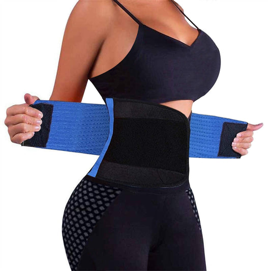 VENUZOR Waist Trainer Belt for Women - Waist Cincher Trimmer - Slimming Body Shaper Belt - Sport Girdle Belt (UP Graded)(Blue,Small)