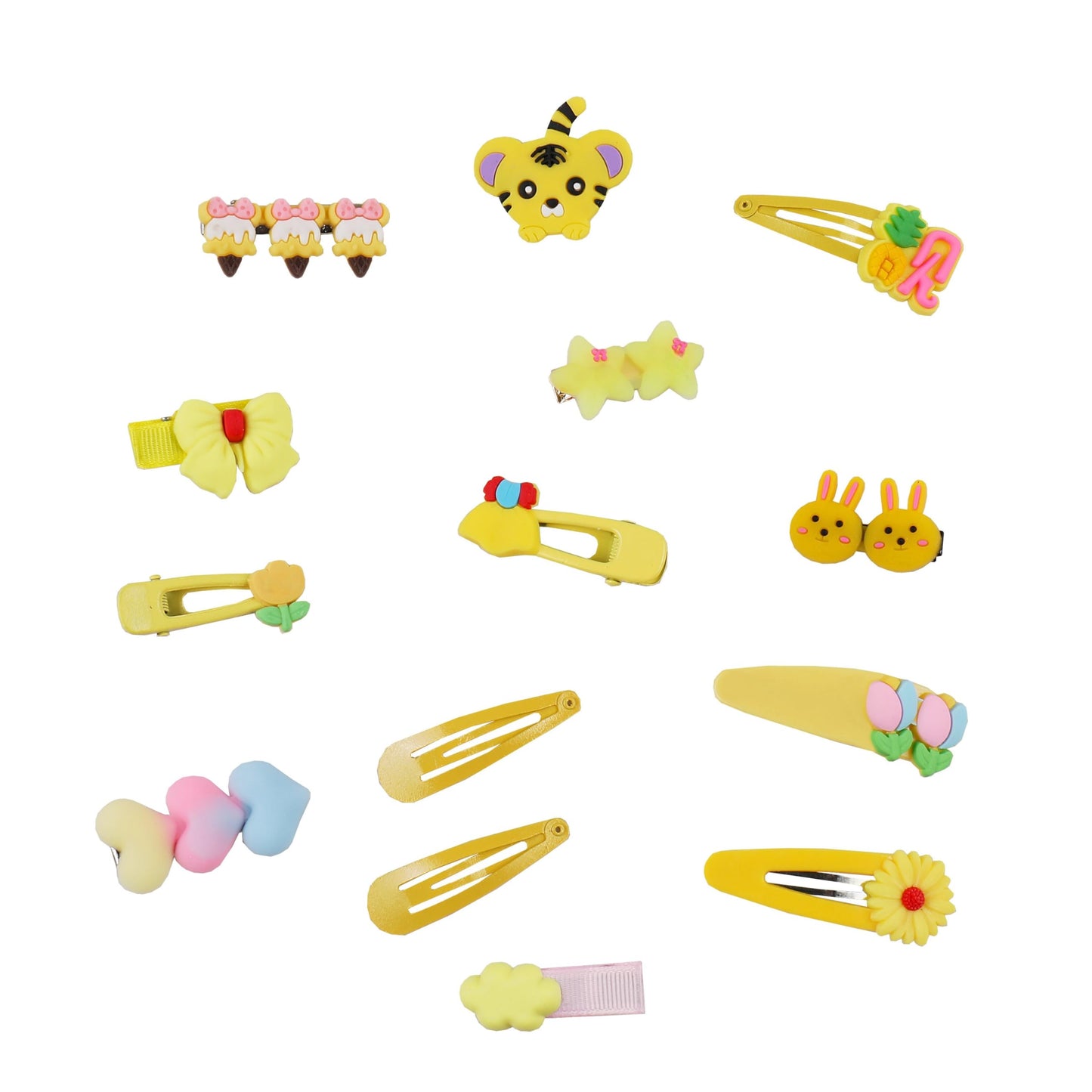 56PCS Cute Hair Clips Fashion Girls Hair Accessories Flower Fruit Colorful Rainbow Candy Dessert Lovely Animal Barrettes Set Non-slip Metal Snap Pins for Girls Kids Teens Toddlers