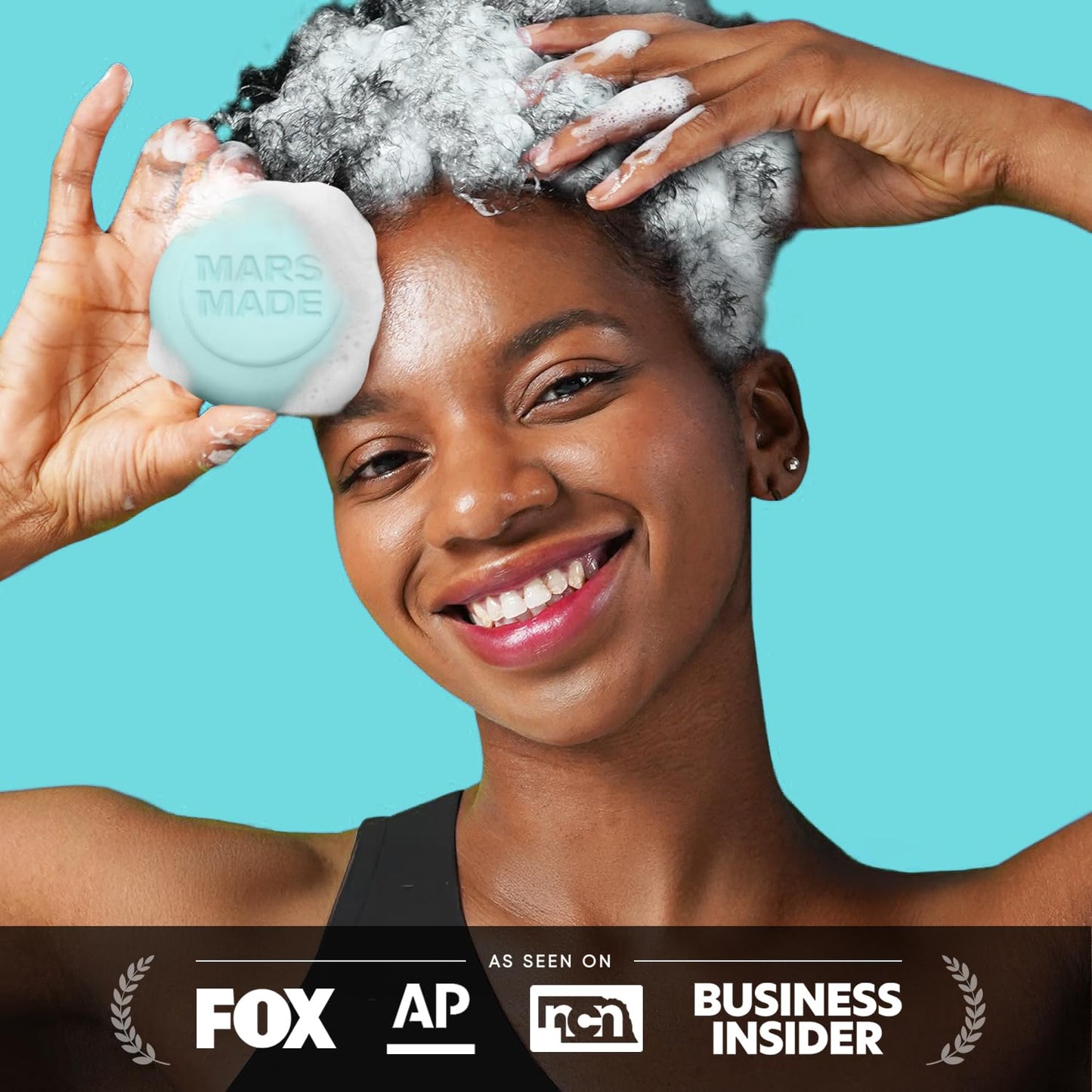 MARS MADE Sea Salt Shampoo Bar 2.0 - Hydrating & Moisturizing Natural Hair Soap Bar Shampoo for Hair Volume & Scalp Nourishment - Bathing Soap Solid Shampoo for All Hair Types (120g, 4.23oz)