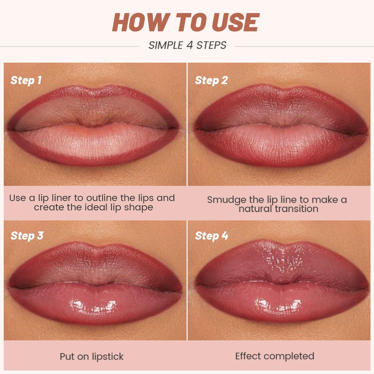 2Pcs Lip Liner and Lipstick Combo, Highly Pigmented Lip Liner and Lipstick Set for women, Long Lasting Matte Lip Pencil and Hydrating Lip Balm Lip Gloss Makeup Kits with Sharpener