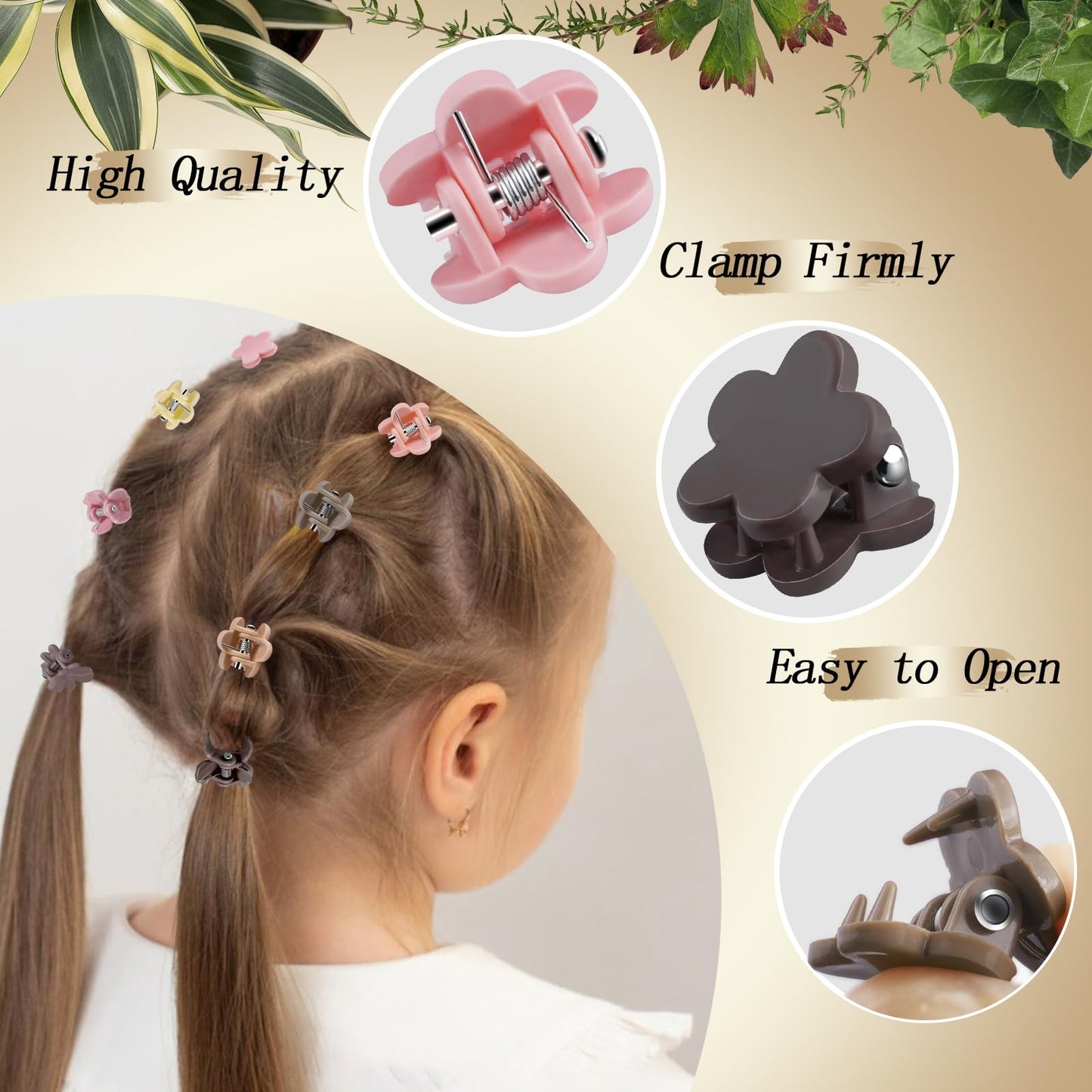 KANPRINCESS 90PCS Mini Claw Clips Small Hair Clips With Fancy Box Flower Claw Clips for Hair Cute And Sweet Small Claw Clips For Women And Girls Hair Accessories For Gift(SET1)