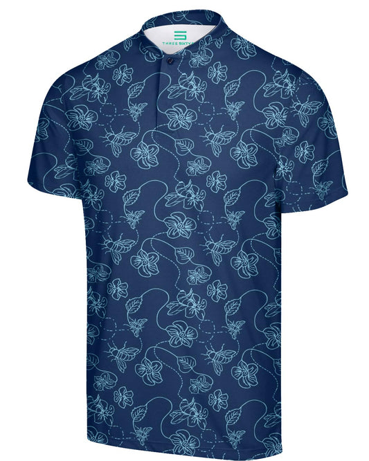 Three Sixty Six Quick Dry Collarless Golf Shirts for Men - Short Sleeve Casual Polo, Stretch Fabric