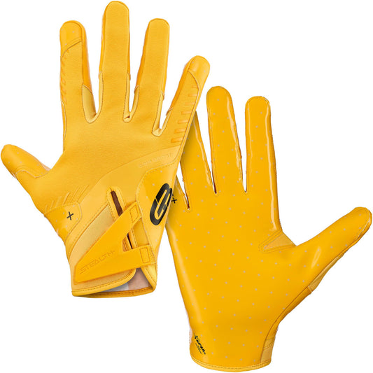 Grip Boost Youth Football Gloves Solid Stealth 6.0 Boost Plus Kids Receiver Gloves (Solid Yellow, Youth Large)