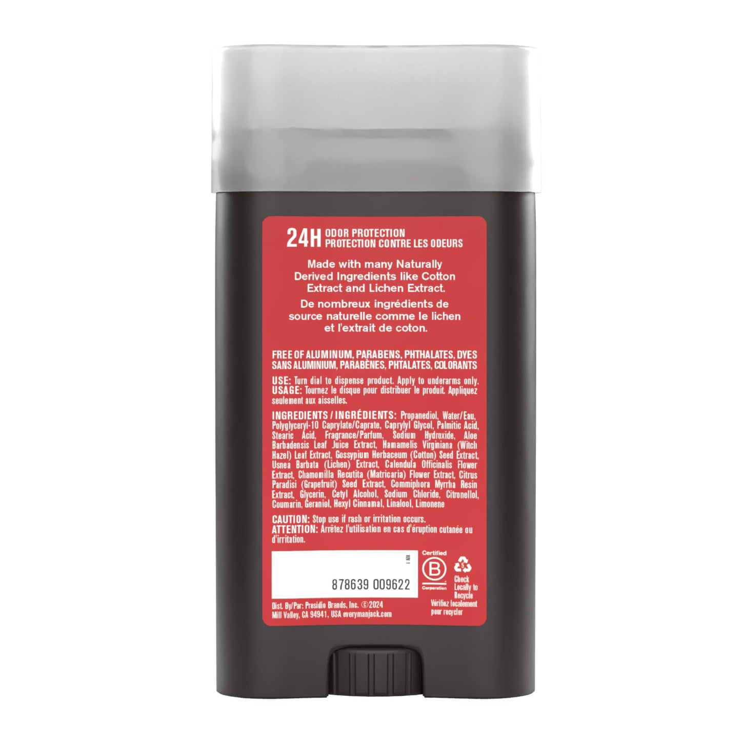 Every Man Jack Cedar + Red Sage Men’s Deodorant - Aluminum Free Deodorant - 24-Hour Odor Protection w/Naturally Derived Ingredients - 3oz (2 Pack)