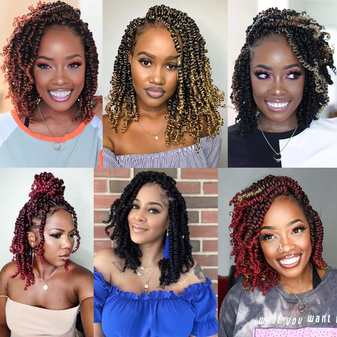 ZRQ 12 Inch Bomb Twist Braiding Hair 2 Packs Short Bohemian Hair for Passion Twists 12 Roots/Pack Ombre Blonde Pre-Twisted Passion Twist Crochet Braids Hair Extensions for Black Women T27#