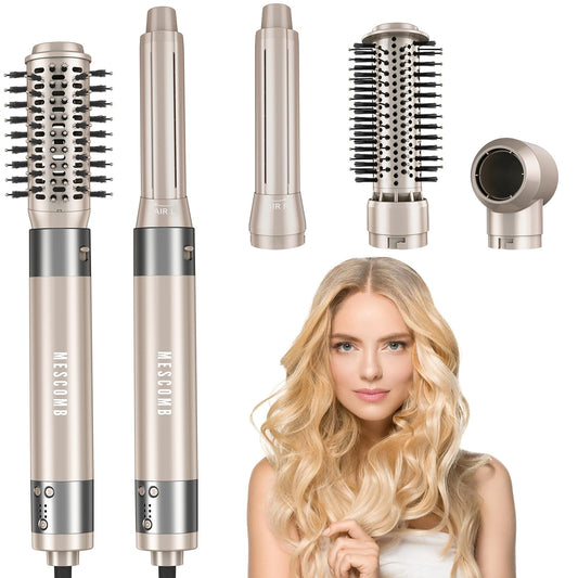 5 in 1 Hair Air Styler - Rotating Hair Dryer Brush 110000 RPM for Fast Drying & Hot-Air Automatic Wrap Curlers for Curling, Frizz-Free Blow Dryer Brush for Straightening Volumizing No Heat Damage
