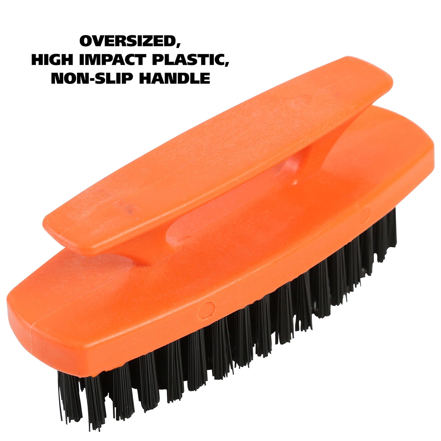 GreatNeck 19025 Nail Brush, 6 Pack Nail and Hand Scrub Brush Set, Stiff Bristles, Comfortable Scrubber Grip