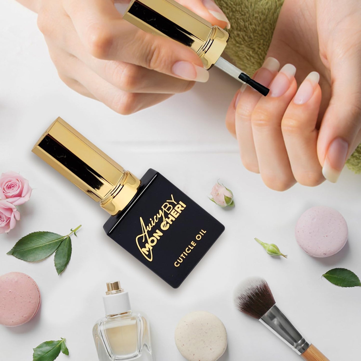 Juicy By Mon Cheri Nail Perfection Cuticle Oil: Moisturizes, Repairs, and Promotes Strong, Healthy Nails. Ideal for Natural Nails. 10ml Refresh (Lemon Eucalyptus) Golden Touch Treatment.