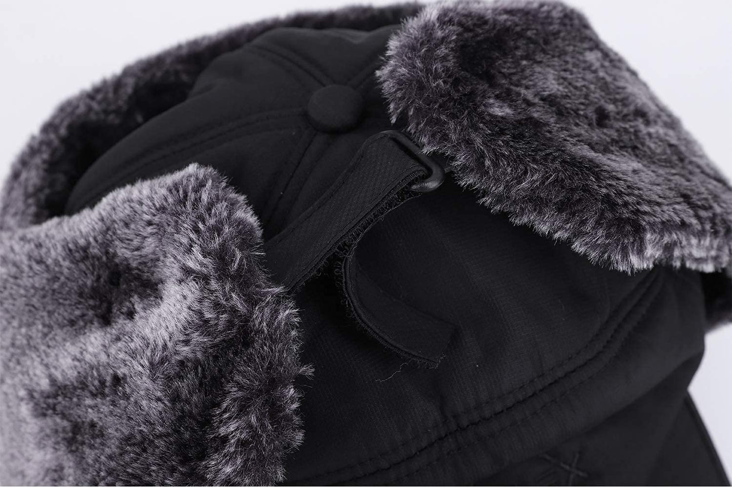 Baseball Cap Hat with Brim Outdoor Water Resistant Windproof Winter Warm Balaclava Cover Ushanka Earflap Fur Baseball Hat Holiday Travel Birthday Gift for Men Women Teen Junior Boy Girl Black