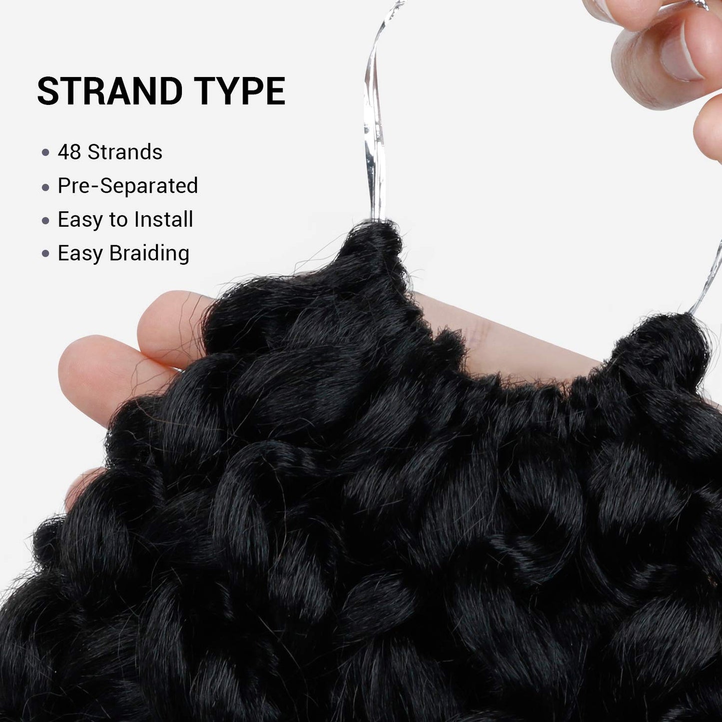 6 Bundle (3 Pack) 8 Inch AU-THEN-TIC 2X Spiral Wand Curl Crochet Braids Jamaican Bounce Curly for Black Women Syntheric Hair Extensions FreeKalon Fiber (3-Pack, 1-Jet Black)