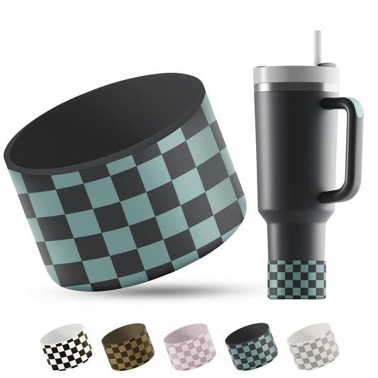 REUZBL Checker Silicone Bottle Boot Sleeve for Stanley Tumblers 20-40oz, Hydro Flask Tumblers, Simple Modern Tumblers, Iron Flask Tumbler, Similar Tumblers, Tumbler Water Bottle Accessory