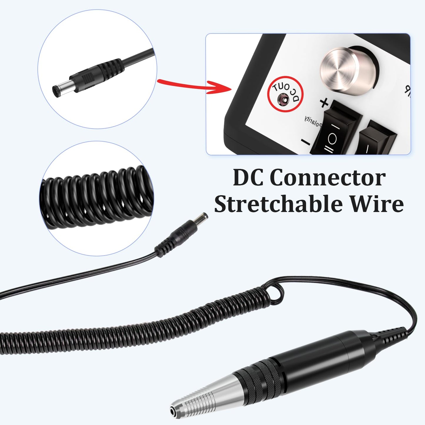 Nail Drill Handpiece Replacement for Professional Nail Drill Machine, 30000 RPM Handpeice Replacement Parts for SUBAY, ALLE˙S, HOINVO and JIASHENG, Black
