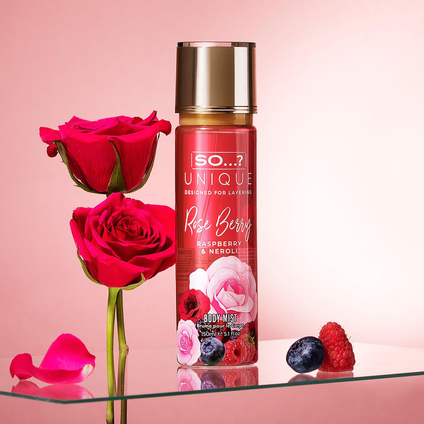 So…?...? Unique Rose Berry Body Mist - Floral, Fruity Body Spray for Women - Vegan Perfume for Women with Rose, Vanilla, Musk Notes - 5.1 oz