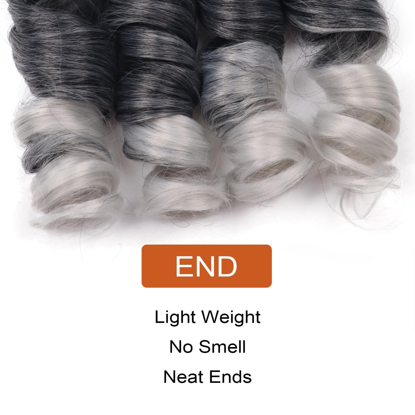 French Curly Braiding Hair 14 Inch 8 Packs Curly Braiding Hair Pre Stretched for Goddess Braids French Curls Braiding Hair With Curly Ends French Curl Crochet Hair for Black Women(T/Gray)