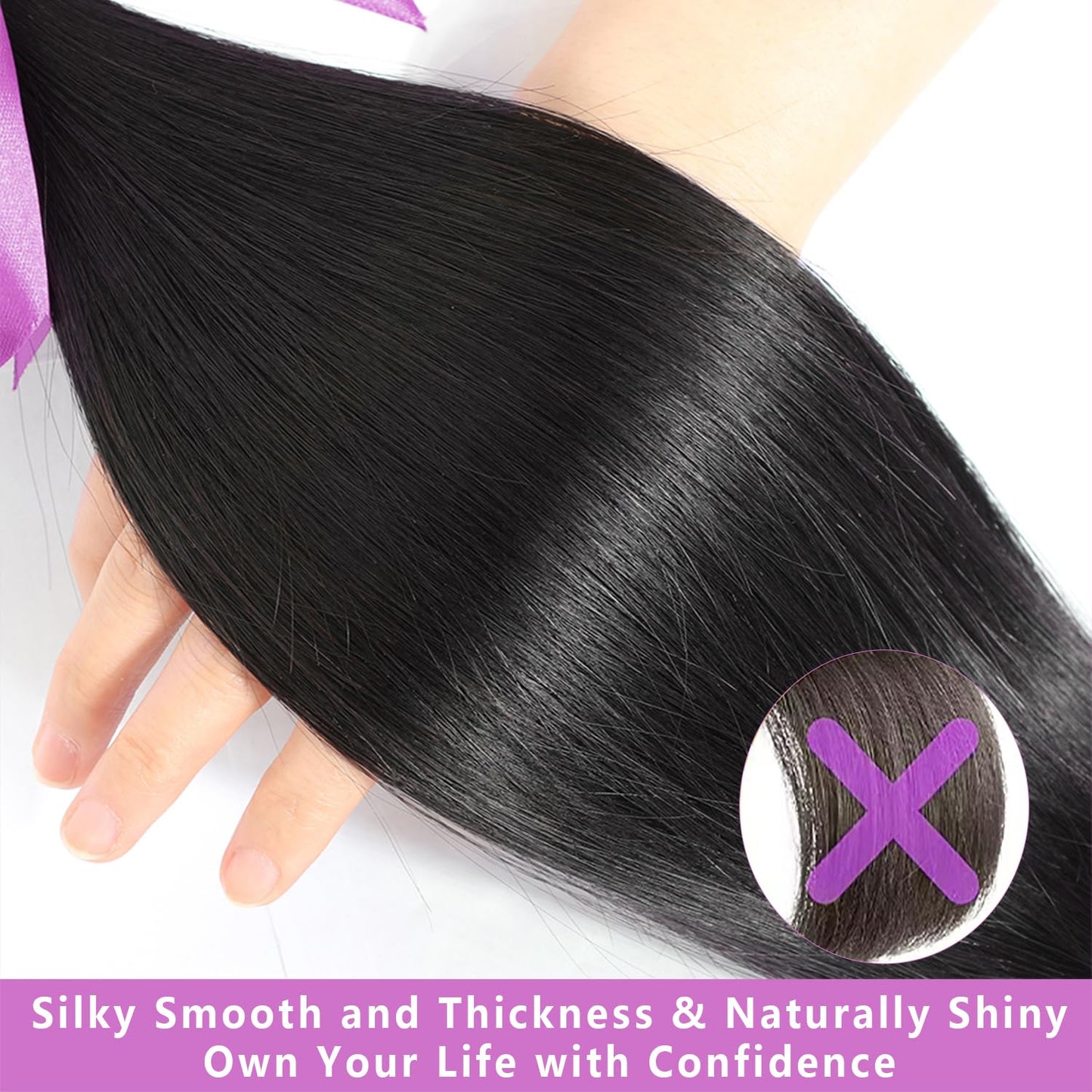 12A Human Hair Bundles 20 22 24 Inch Straight Bundles Human Hair 100% Unprocessed Brazilian Virgin Weave 3 Bundles Deals Thick & Tangle Free…