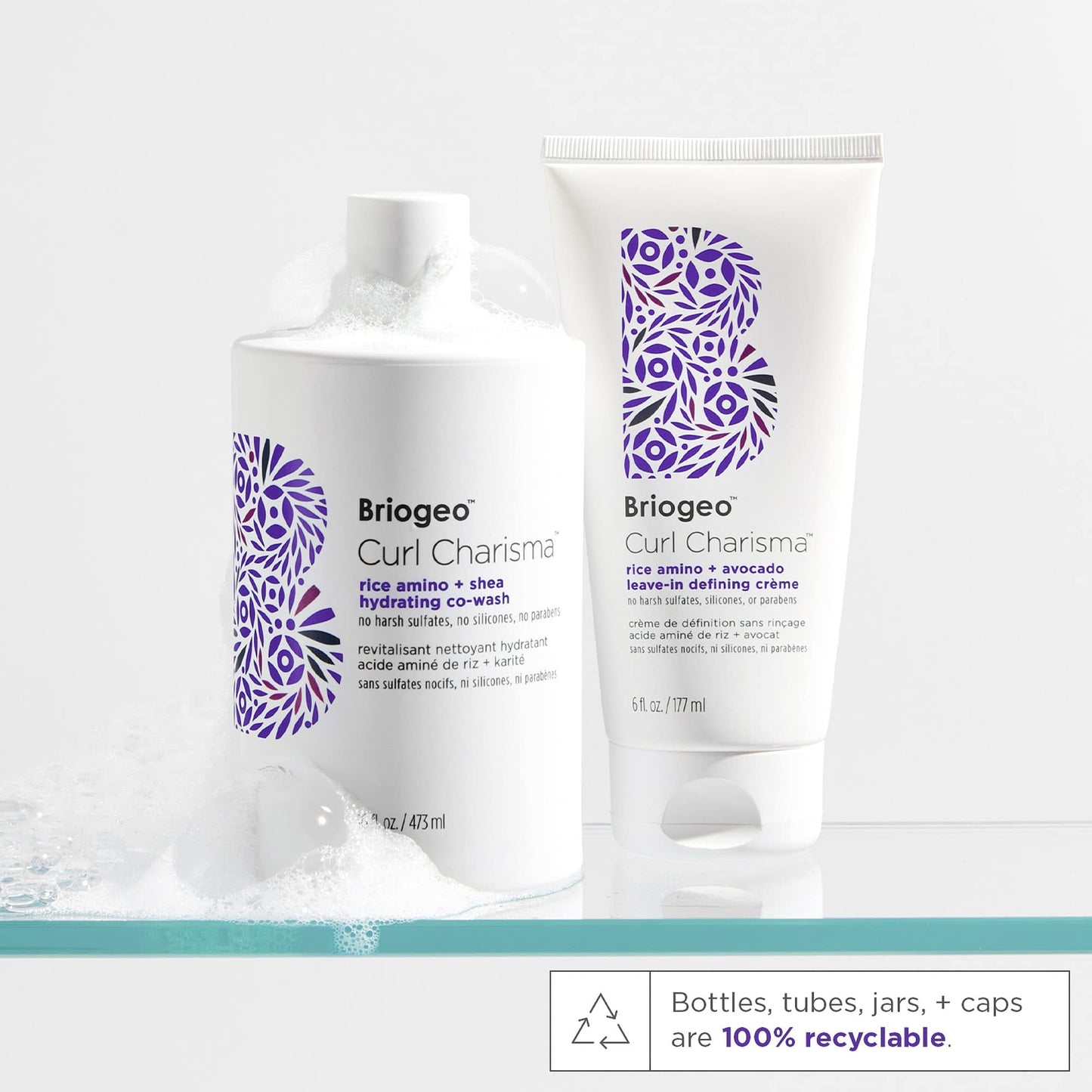 Briogeo Curl Charisma Rice Amino + Avocado Leave-In Defining Crème, Anti Frizz Hair Styling Moisturizer, Leave In Cream for Wavy, Curly, Coily Hair, Boosts Hydration, Vegan, Cruelty-Free, 2 fl oz