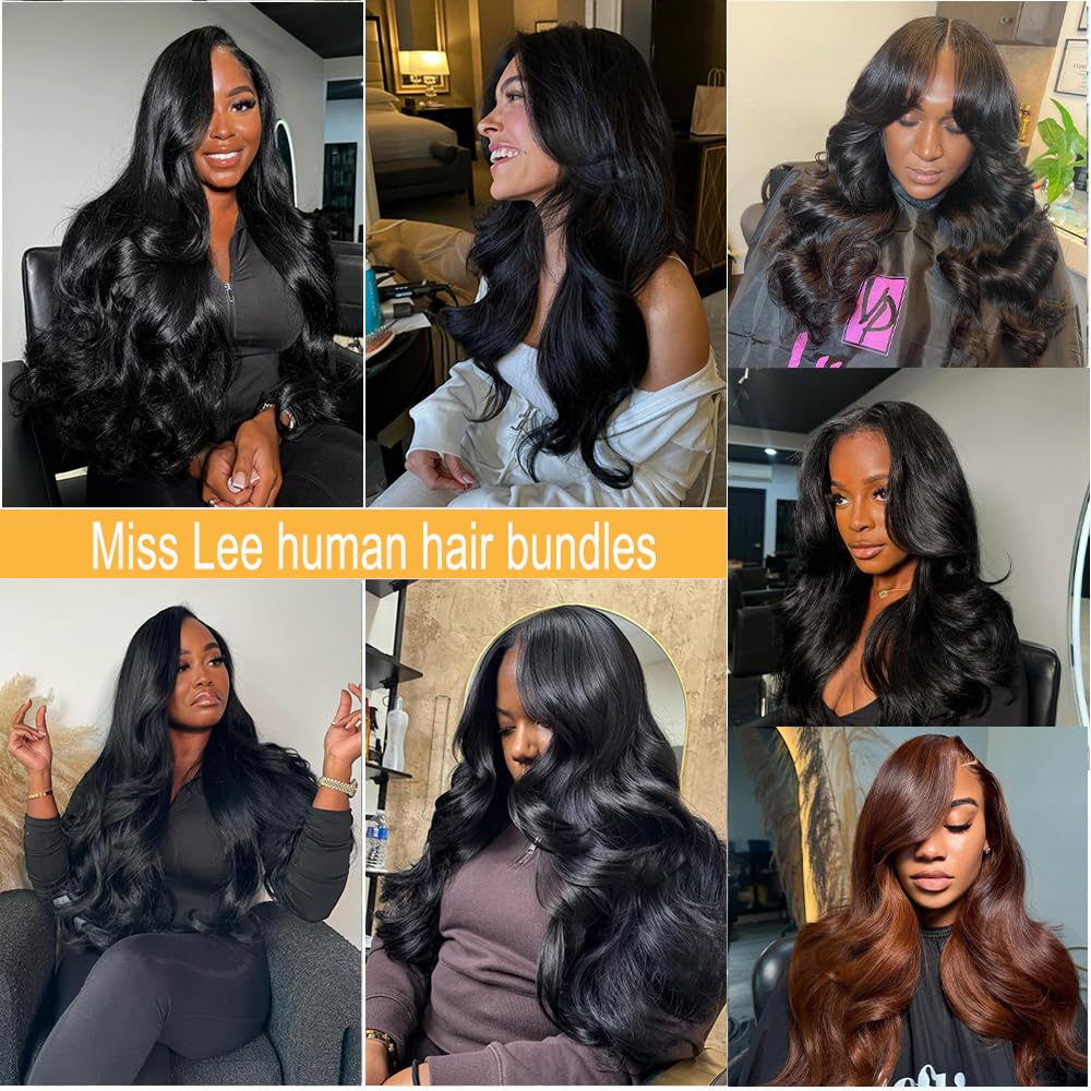 12A Human Hair Bundles Body Wave Human Hair Bundles 100% Unprocessed Brazilian Virgin Human Hair Extensions 14 16 18 20Inch 4 Bundles Deals Human Hair Quick Weave Bundles Human Hair Natural Black