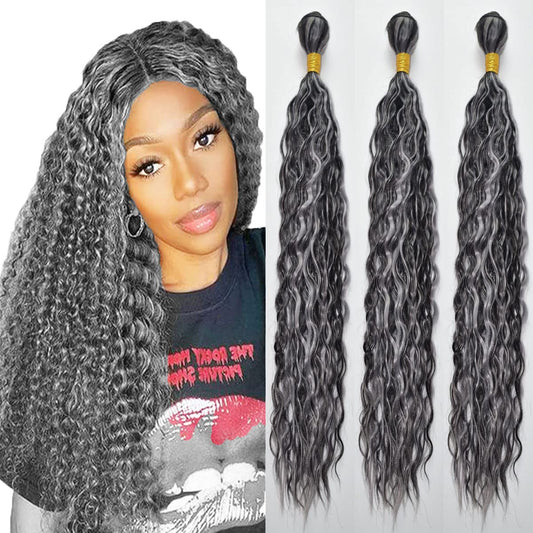 GzorOuzr P1B/Grey Curly Wave Hair 3 Bundles Hair Weaves Three Tone Ombre Hair Extensions For Women Real Unprocessed Virgin Hair 20 20 20 Inch