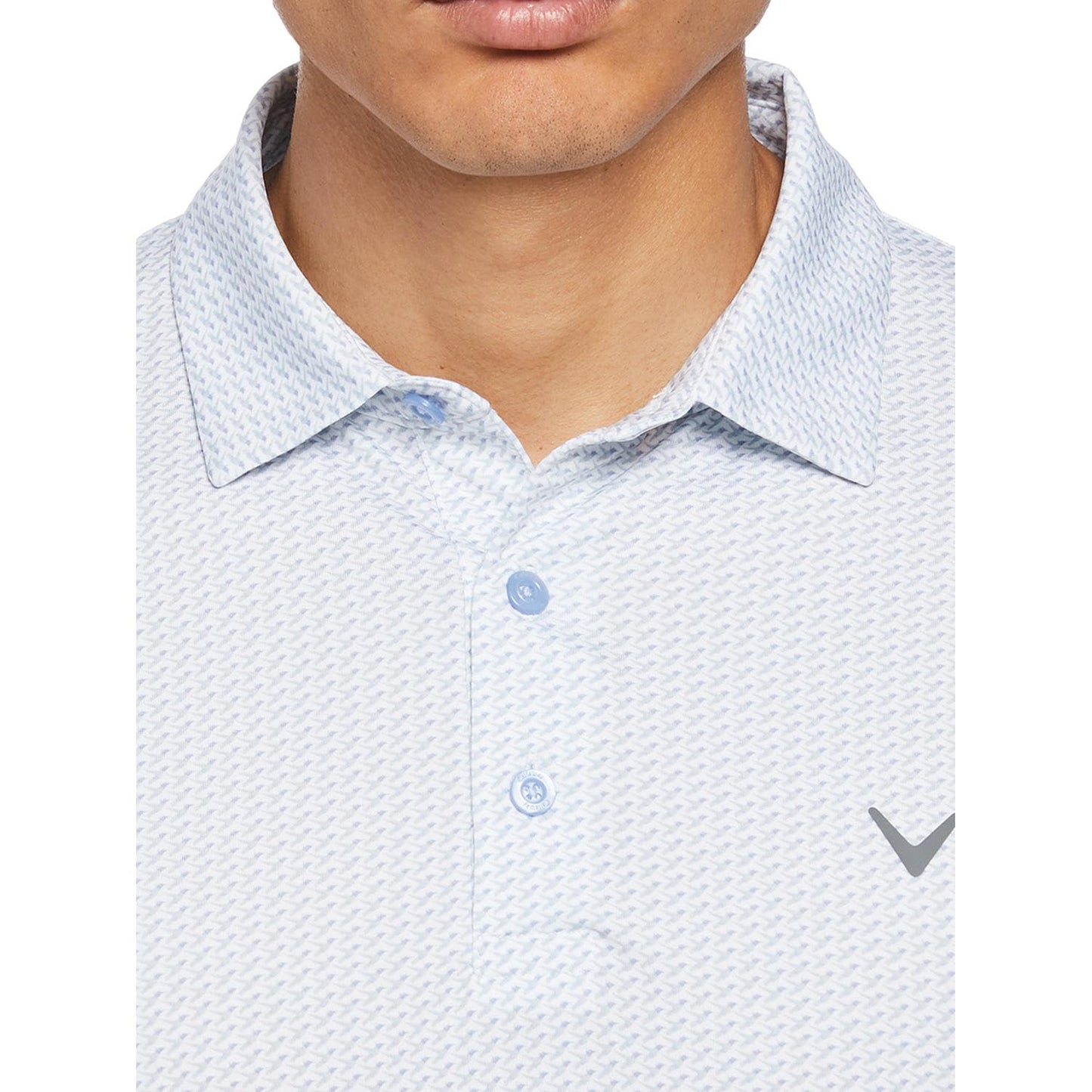 Callaway Men's Performance Short Sleeve Golf Polo (XX-Large, White Chambray)