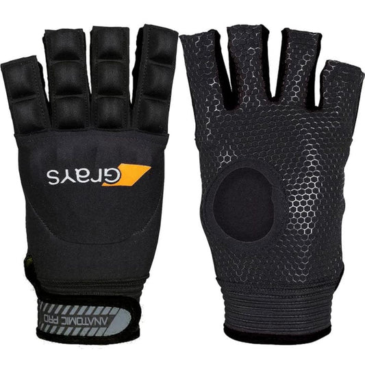 GRAYS Black Left Medium Outdoor Field Hockey Gloves | Anatomic Pro Field (Fingerless)
