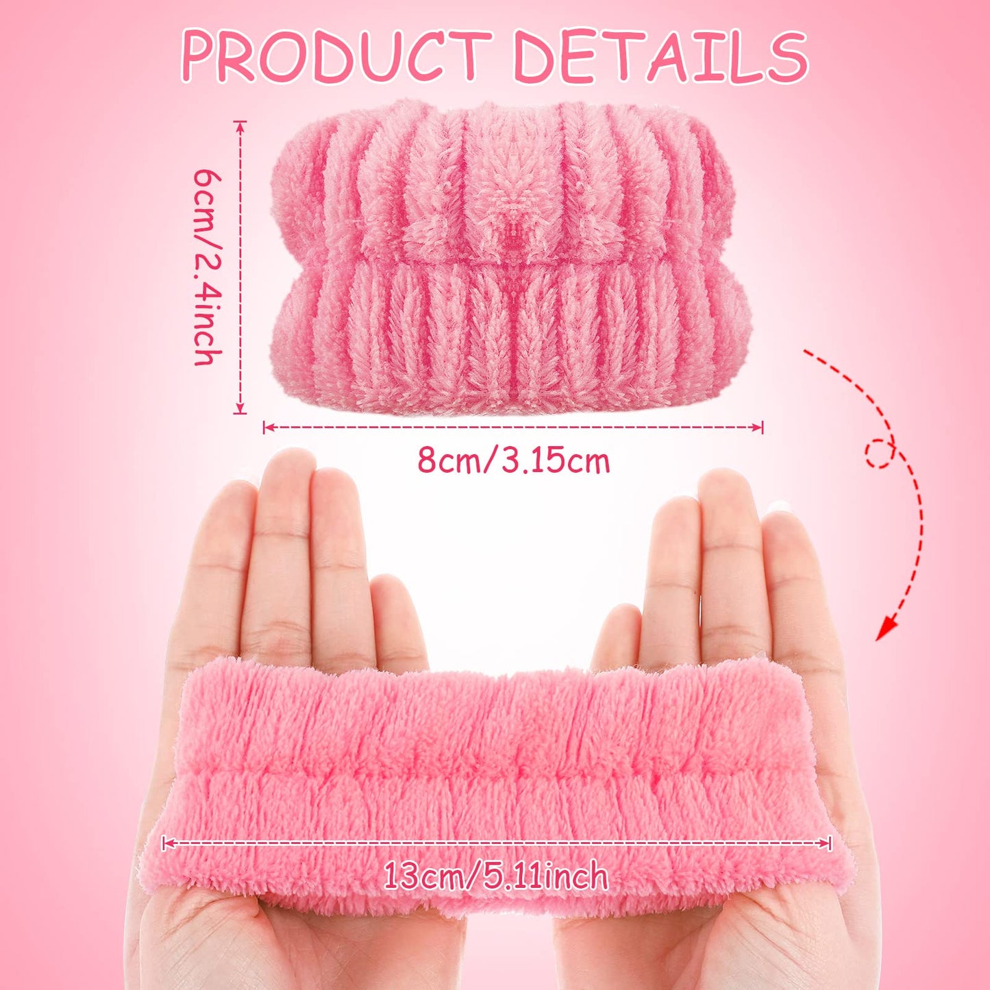 Chuangdi 4 Pairs Wrist Bands for Washing Face Wrist Spa Microfiber Wash Towel Band Scrunchies Absorbent Wristbands Sweatband for Women Prevent Liquid from Spilling(Vivid Colors)