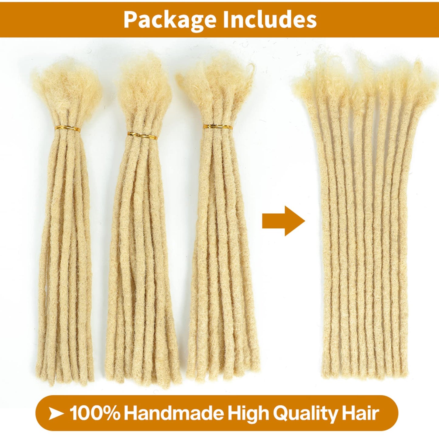 6-18 Inch Dreadlock Extensions Human Hair Fully Handmade Human Hair Dreadlock Extensions for Man/Women Locs Extensions Human Hair Can Be Dyed Bleached Curled… (6Inch-10Strands, 0.6CM Width-613#)