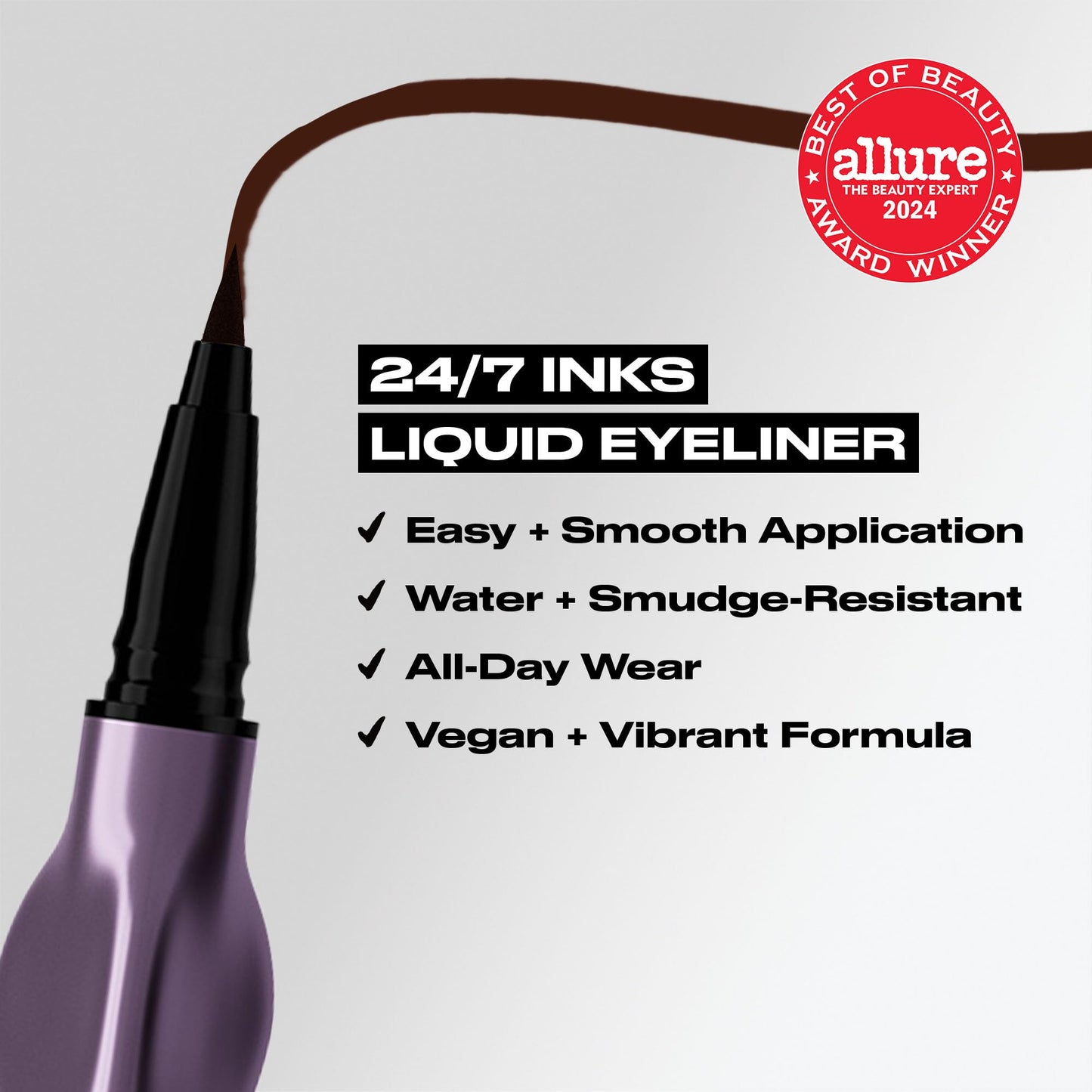 Urban Decay 24/7 Inks Liquid Eyeliner Pen (Whiskey - Matte Dark Brown, Brush Tip Eye Liner), Water-Resistant, Smudge-Resistant, Vibrant Colored Liner, Ergonomic Precision Grip, Vegan - 0.01 fl oz