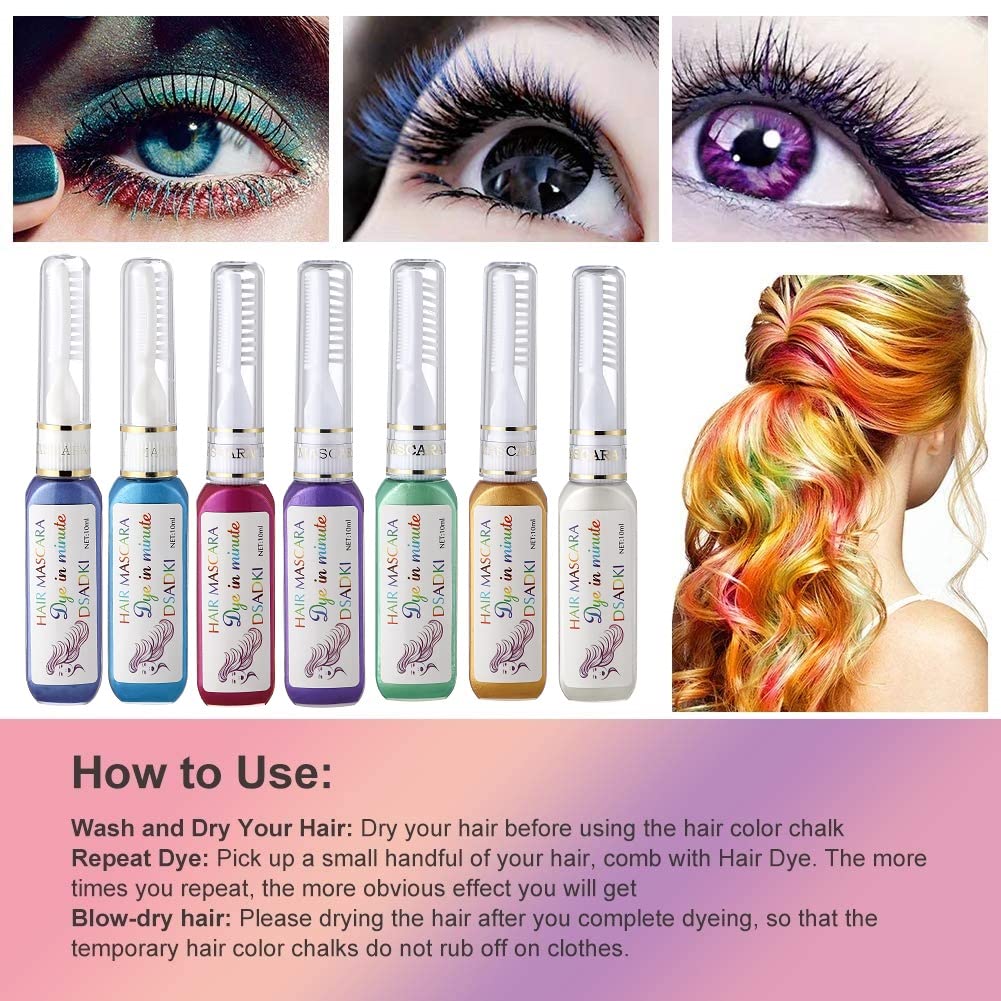 DSADKI Temporary Hair Color Mascara Washable Hair Dye Stick Non-toxic Instant Hair Chalk Dye for Girls Women (Light Purple)