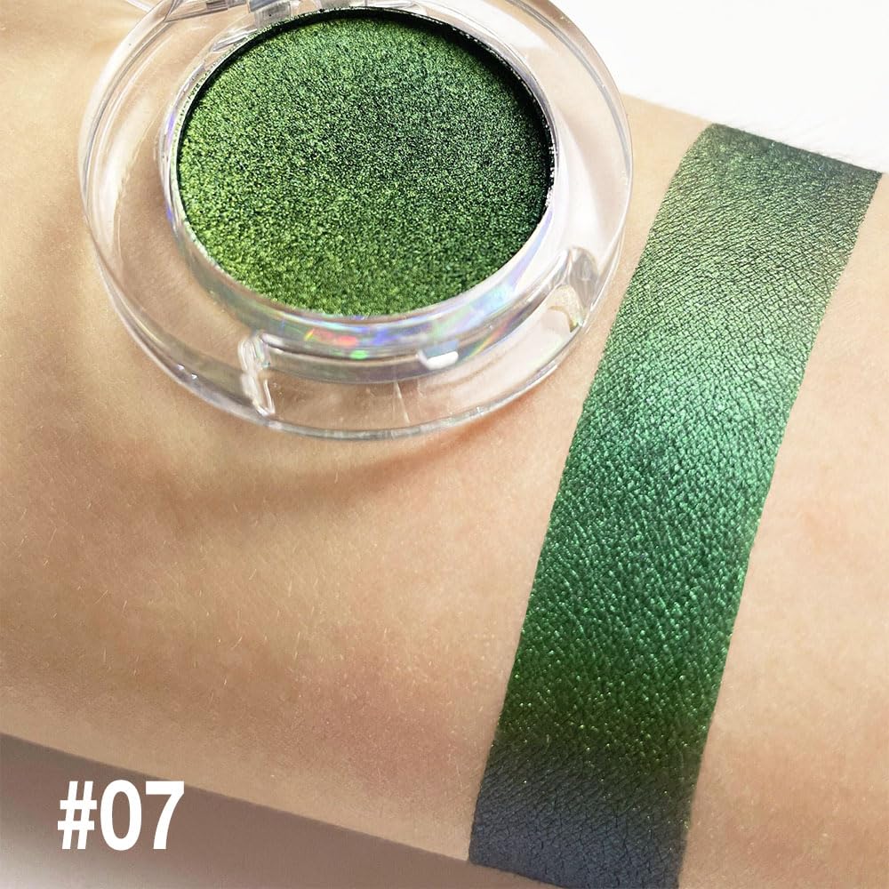 evpct Mermaid Chameleon Eye shadow Palette Duochrome MultiChrome Makeup, Fairy Green Glitter Shimmer Loose Eyeshadow Palette High Pigments Chameleon Chrome Holographic Eyeshadow MultiChrome