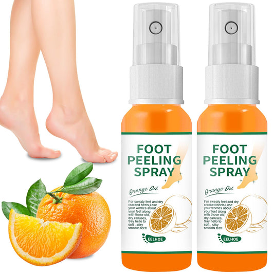 2PCS Foot Peeling Spray Orange Oil,Exfoliating Foot Spray for Remove Dead Skin,Hydrating Foot Care Spray,Peel Off Spray for Calluses & Dry Toe Cracked Rough,Quickly Moisturizing & Nourishing Feet