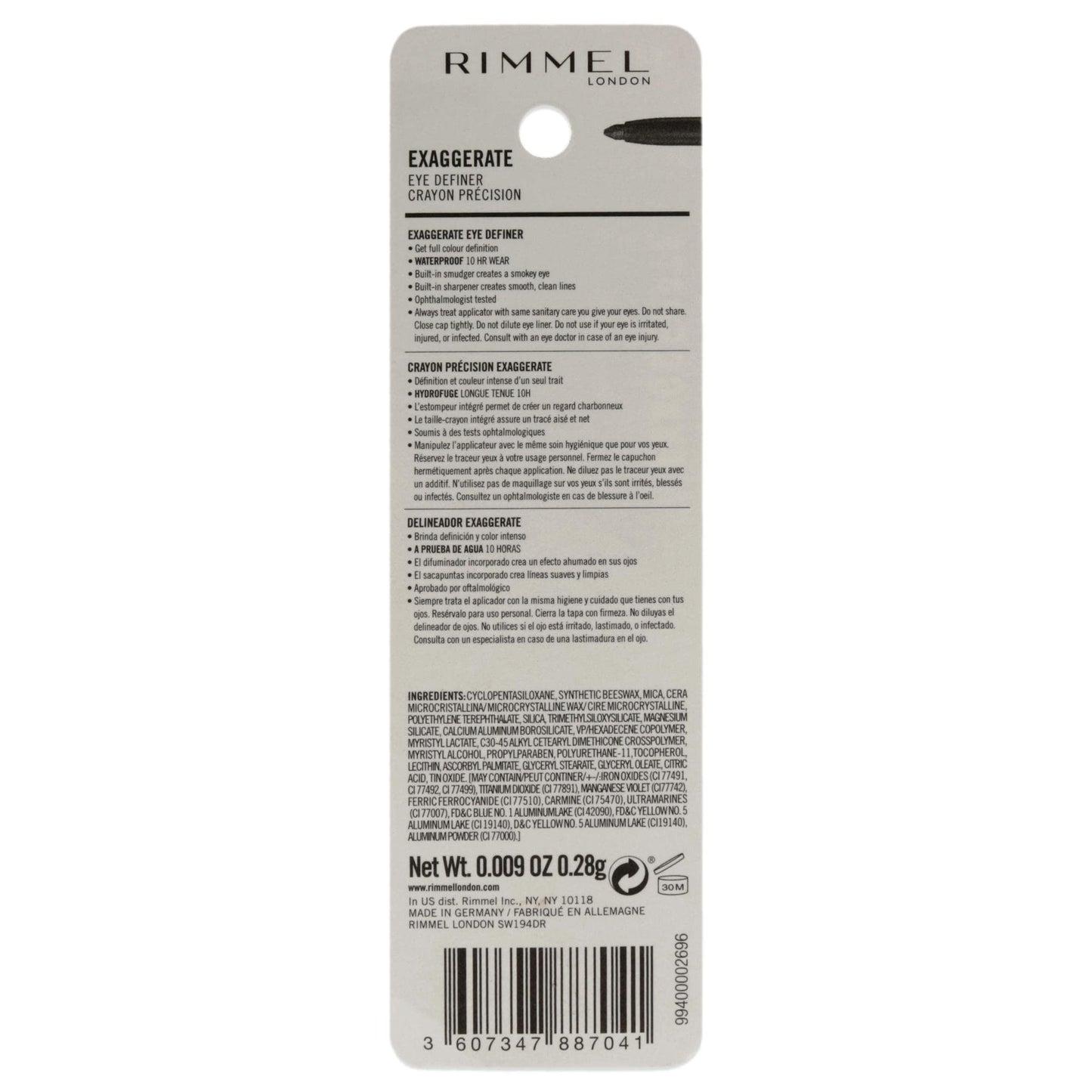 Rimmel London Exaggerate Waterproof Eye Definer Eyeliner Bundle, 264 Earl Grey & 212 Rich Brown, Highly Pigmented, Built-In Smudger, 0.01oz Each