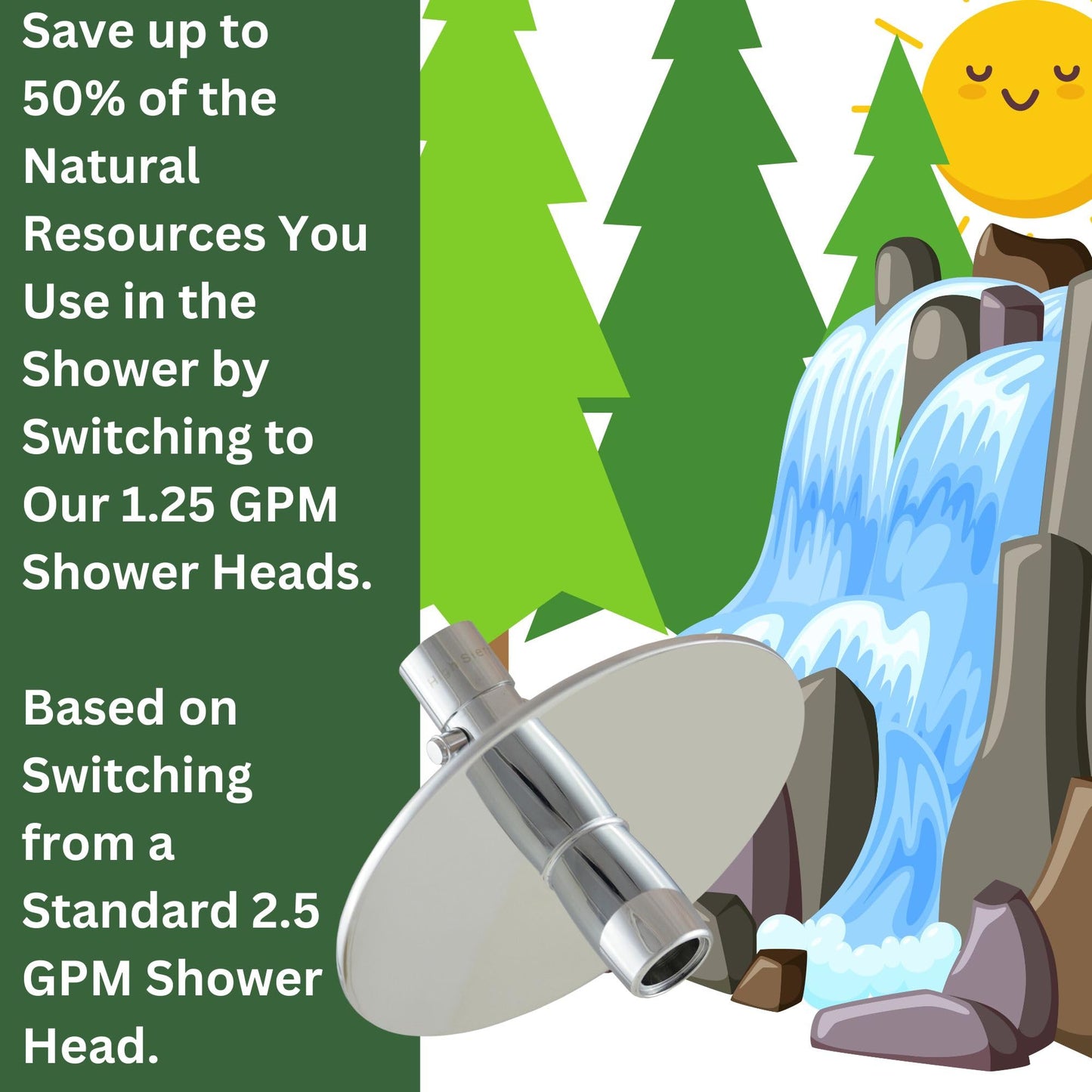 High Sierra Showerheads® - NEW Gen 3 'Reflections' All Metal High Efficiency Shower Head & Self-Heating Fogless Mirror - 1.25 GPM - Oil Rubbed Bronze Finish