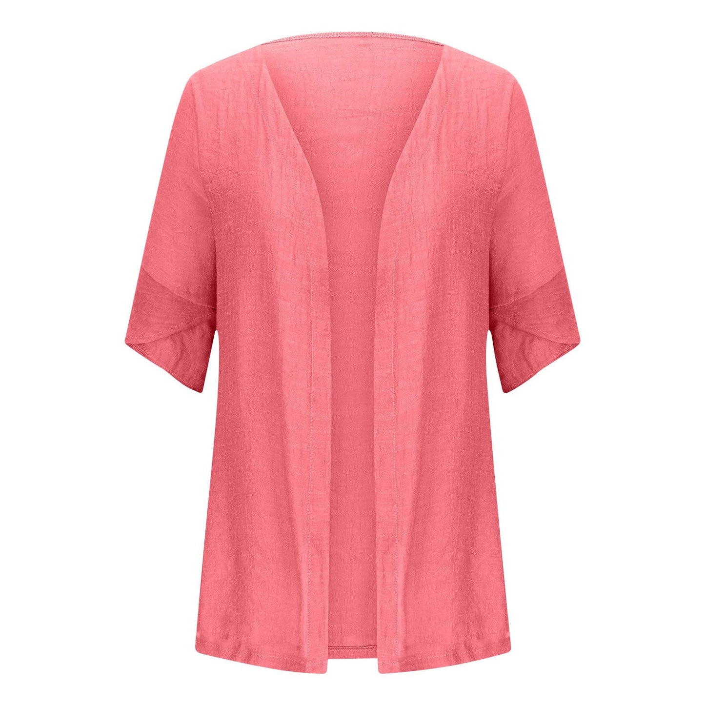 Aboser Summer Cardigans for Women Lightweight Cardigans for Women Summer Linen Cardigan Casual Open Front Beach Cover Ups Half Sleeve Kimono Cardigan Past Orders Placed by Me Pink