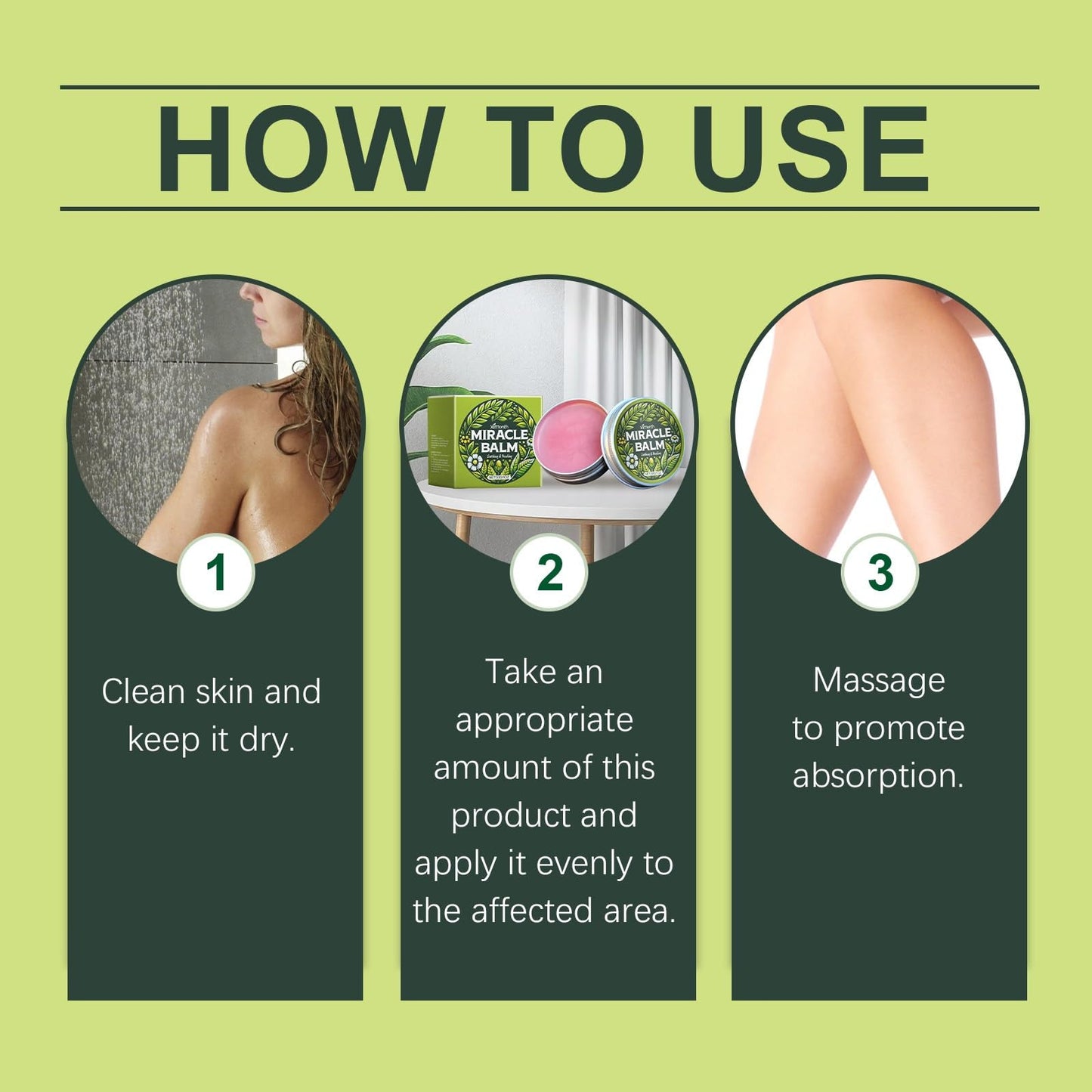 Miracle Balm, Organic Miracle Balm, Natural Ingredients, Balm for Legs, Arms, Back Relaxed and Comfortable, Effective Relief All Natural Ingredients Moisturizing Treatment(1Pcs)