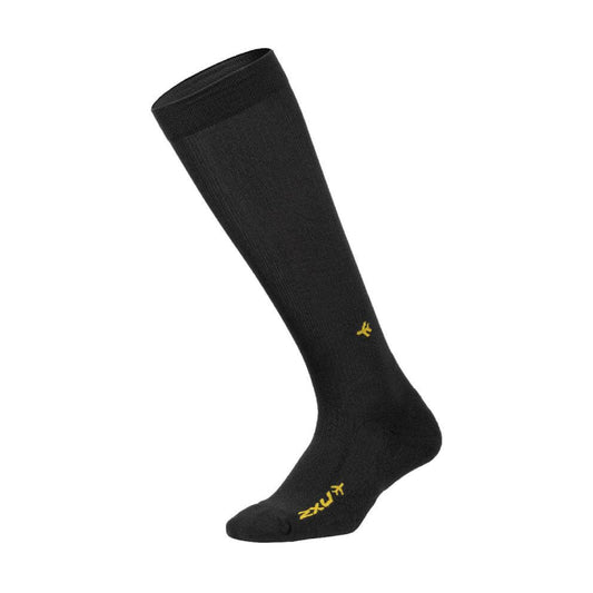 2XU Flight Compression Socks, Black/Black, Medium 1